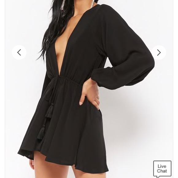 ❌SOLD❌ - F.21 Tassled plunging romper - Picture 2 of 6